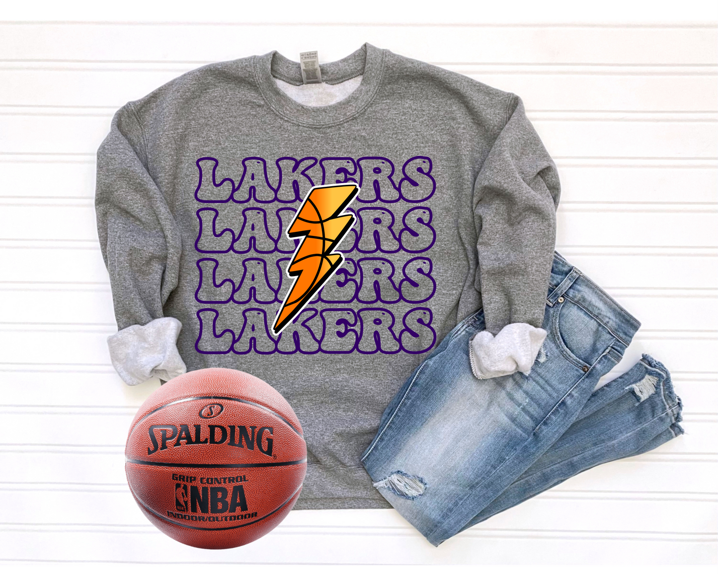 LAKERS BASKETBALL LIGHTNING BOLT