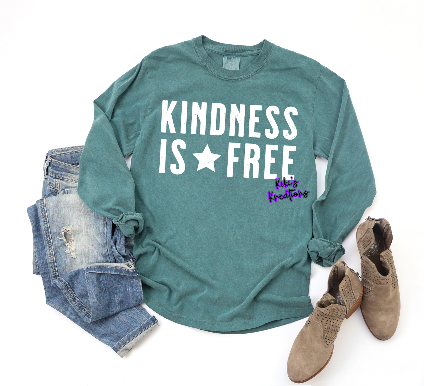 KINDNESS IS FREE COMFORT COLORS CREWNECK