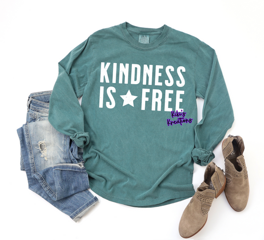 KINDNESS IS FREE COMFORT COLORS CREWNECK