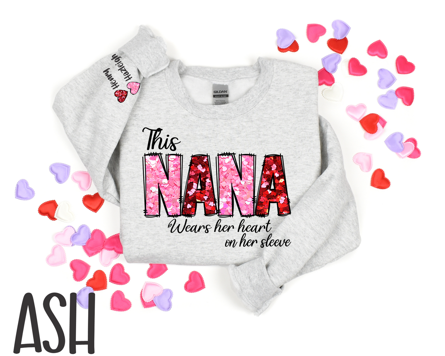 *PERSONALIZED* THIS MAMA WEARS HER HEART ON HER SLEEVE