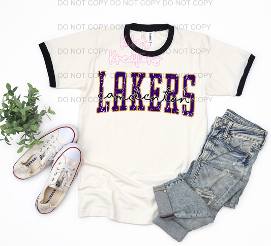 VINTAGE LAKERS RINGER TEE
