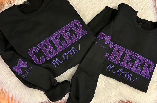 Cheer mom embroidered crewneck