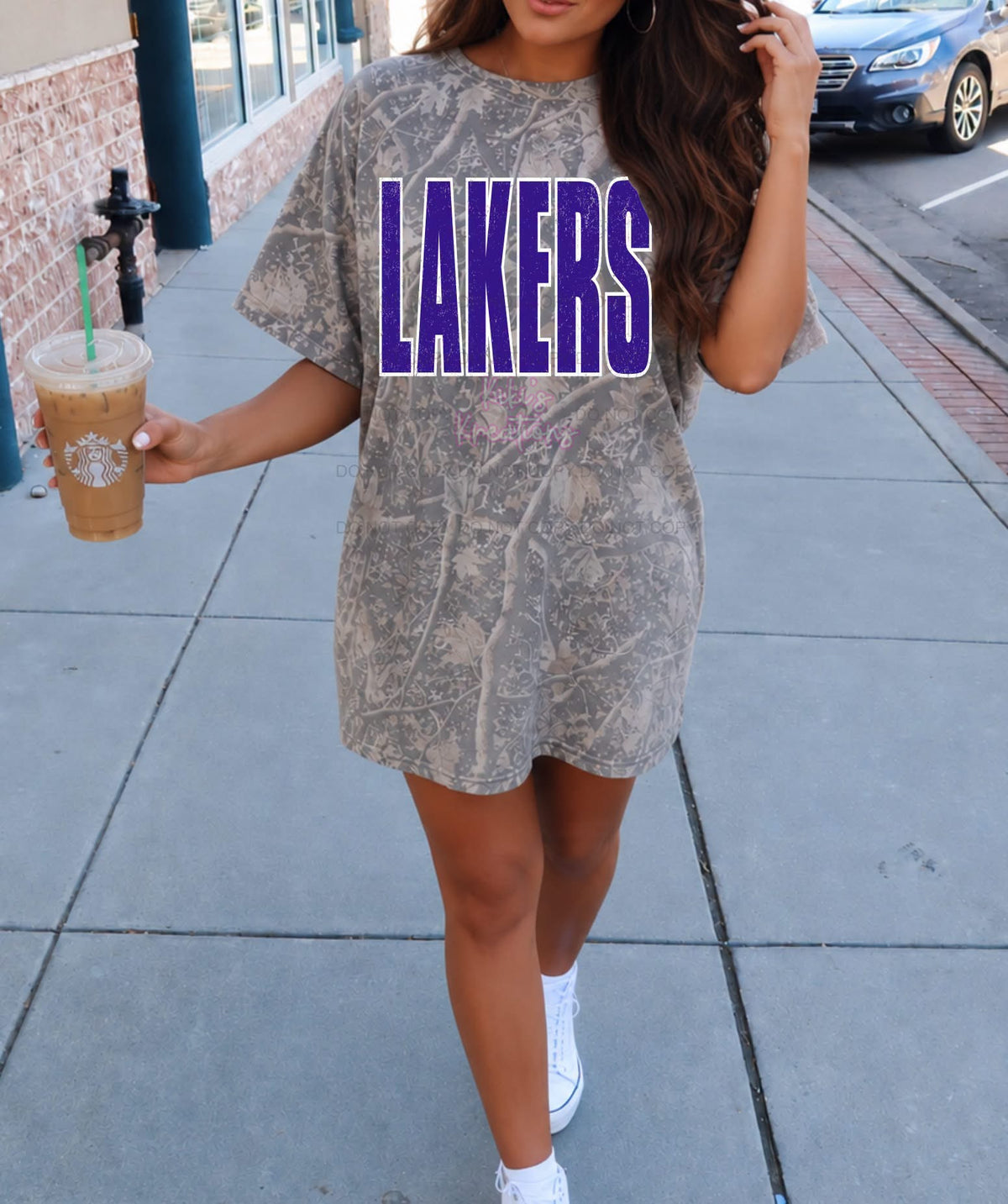 Distressed Camo Lakers