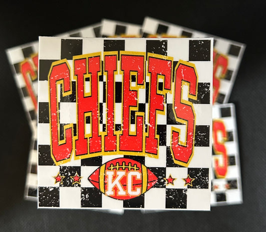 CHIEFS CHECKERED STICKER