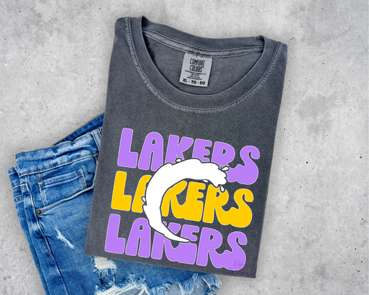 LAKERS RETRO STACKED WAVE