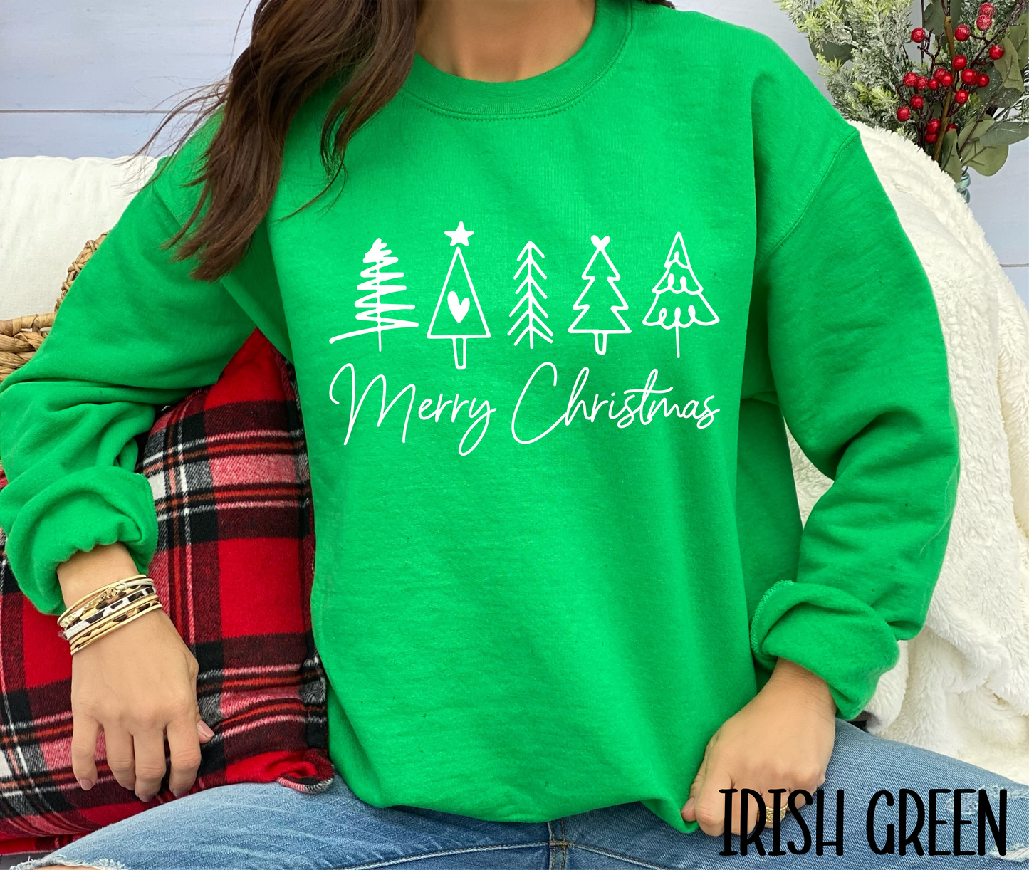 MERRY CHRISTMAS TREES CREWNECK